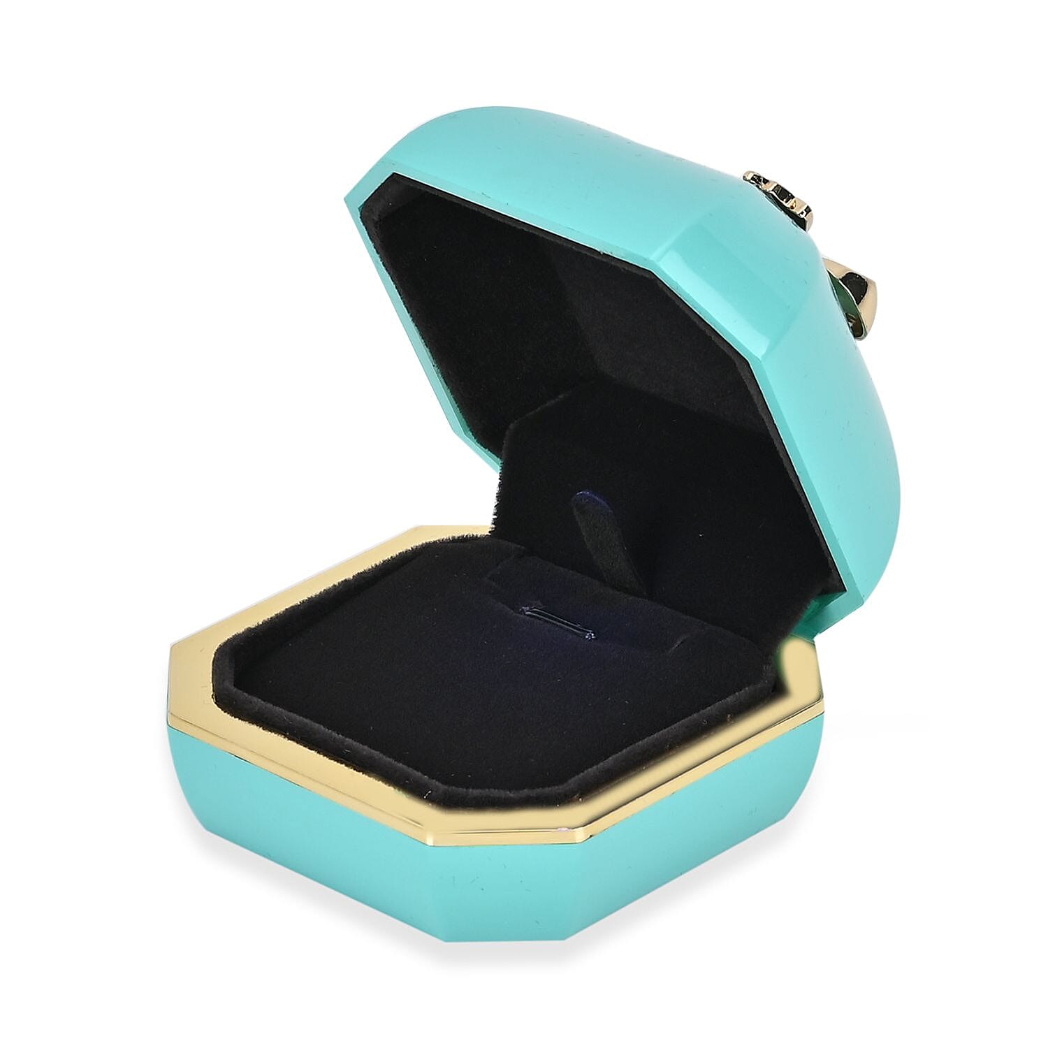 Solid Luxurious Polished Necklace and Pendant Jewellery Box With LED Light &amp; Anti-Tarnish Protection (Size - 7x7x6 cm) - Blue 7674884 5