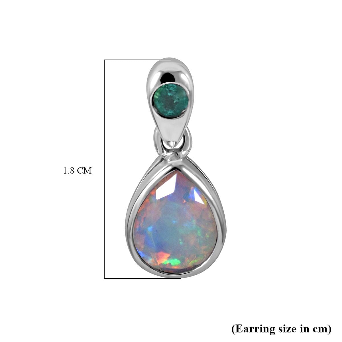 Ethiopian Welo Opal &amp; Zambian Emerald Dangle Earrins in Rhodium Overlay Sterling Silver 2.22 Ct 7676196 5