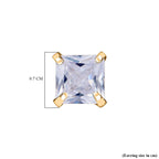 9K Yellow Gold Cubic Zirconia Solitaire Stud Earrings