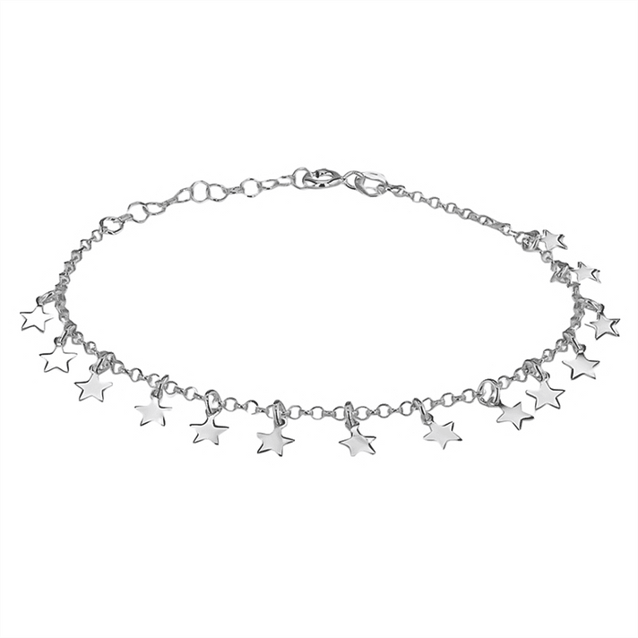 Sterling Silver Dangle Star Bracelet with Lobster Clasp 7.5 Inch 7676271 2