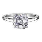 Cubic Zirconia Solitaire Ring in Rhodium Overlay Sterling Silver