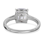 Cubic Zirconia Solitaire Ring in Rhodium Overlay Sterling Silver