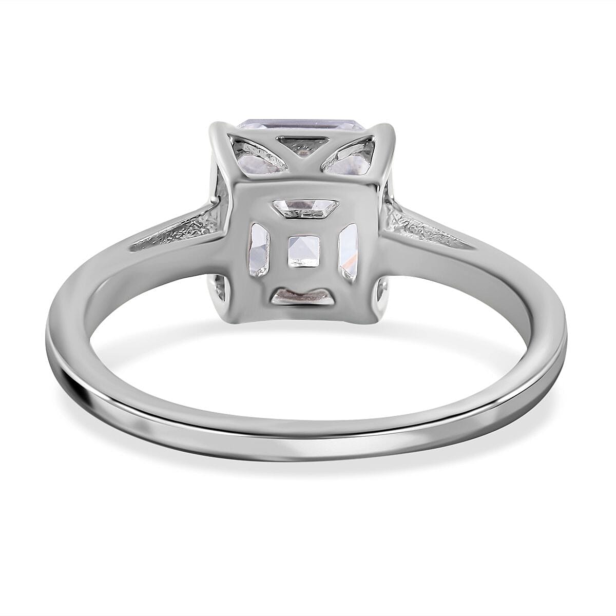 Cubic Zirconia Solitaire Ring in Rhodium Overlay Sterling Silver 7676283 5