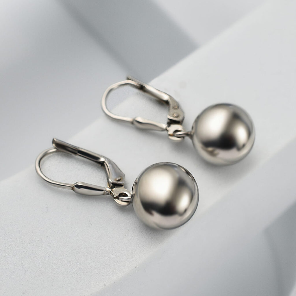 RACHEL GALLEY - Rhodium Overlay Sterling Silver Ball Drop Earrings