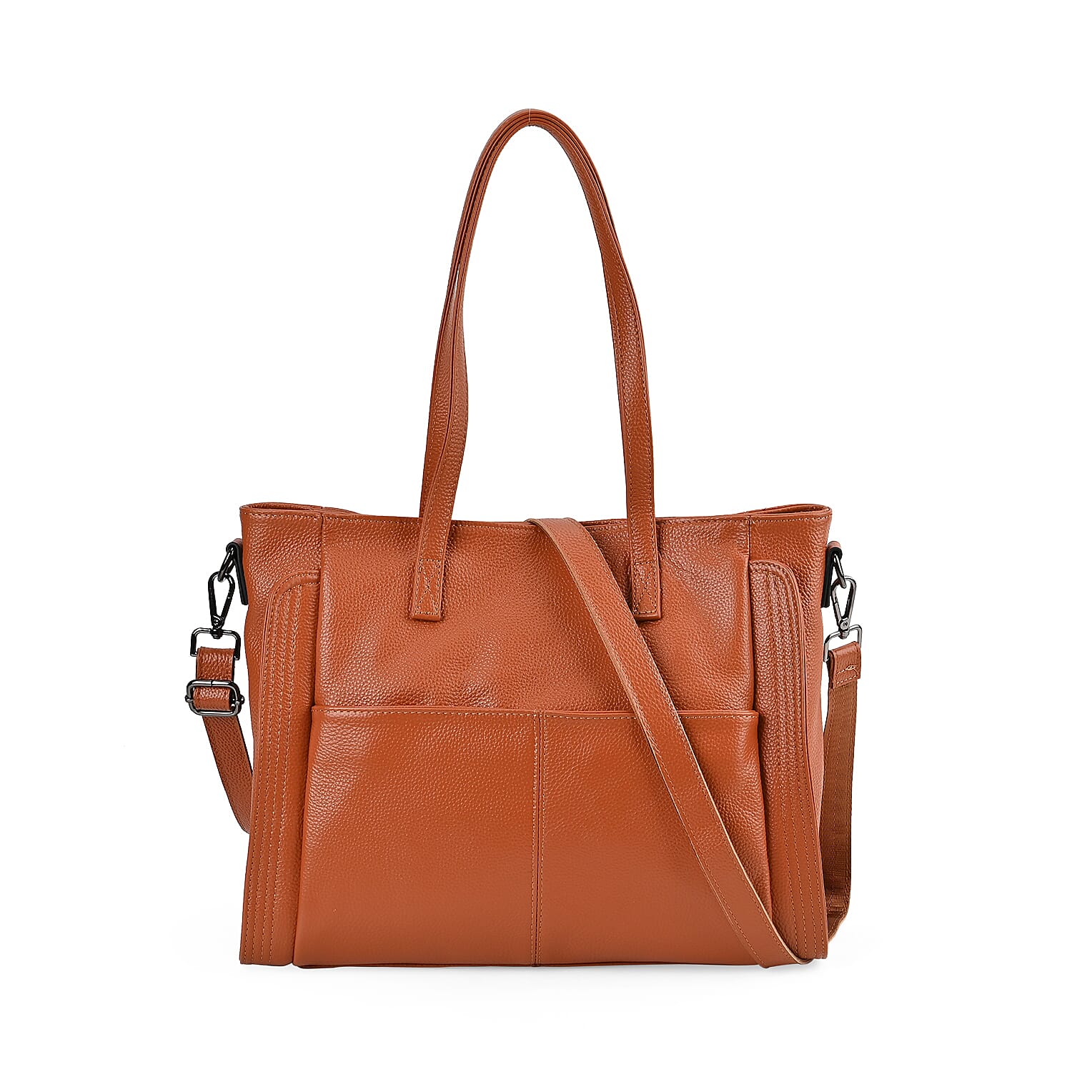 Premium Full Grain 100% Genuine Leather Tote Bag - Tan 7676683 0