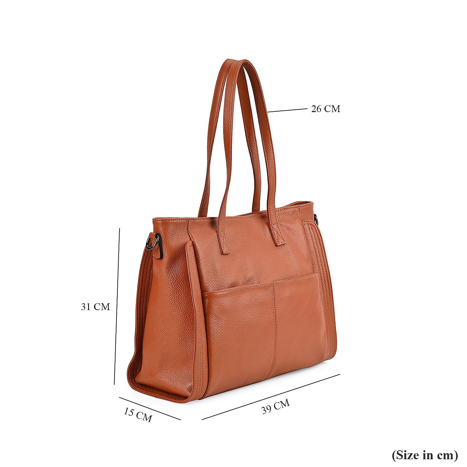 Premium Full Grain 100% Genuine Leather Tote Bag - Tan 7676683 6