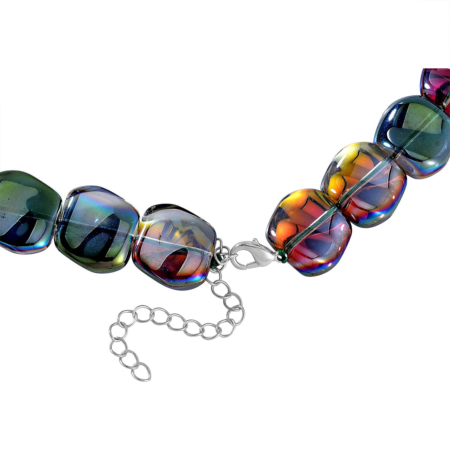Close Out Deal - Multi Colour Austrian Crystal Necklace (Size - 20-2 Ext) in Silver Tone 7678870 3