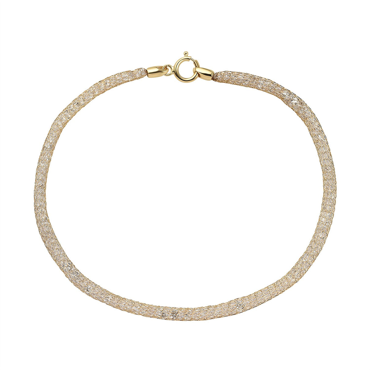 Maestro Collection - 9K Yellow Gold Cubic Zirconia Crochet Bracelet (Size - 7.5) 7678892 0