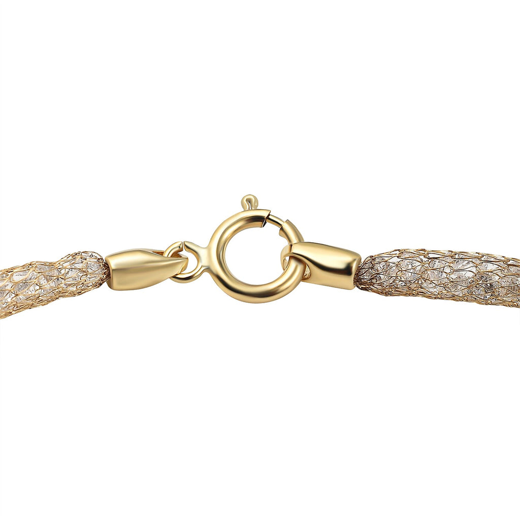 Maestro Collection - 9K Yellow Gold Cubic Zirconia Crochet Bracelet (Size - 7.5)