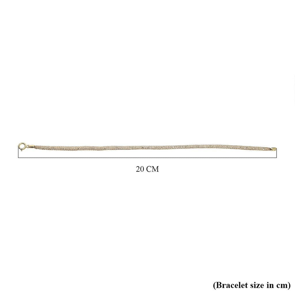 Maestro Collection - 9K Yellow Gold Cubic Zirconia Crochet Bracelet (Size - 7.5)