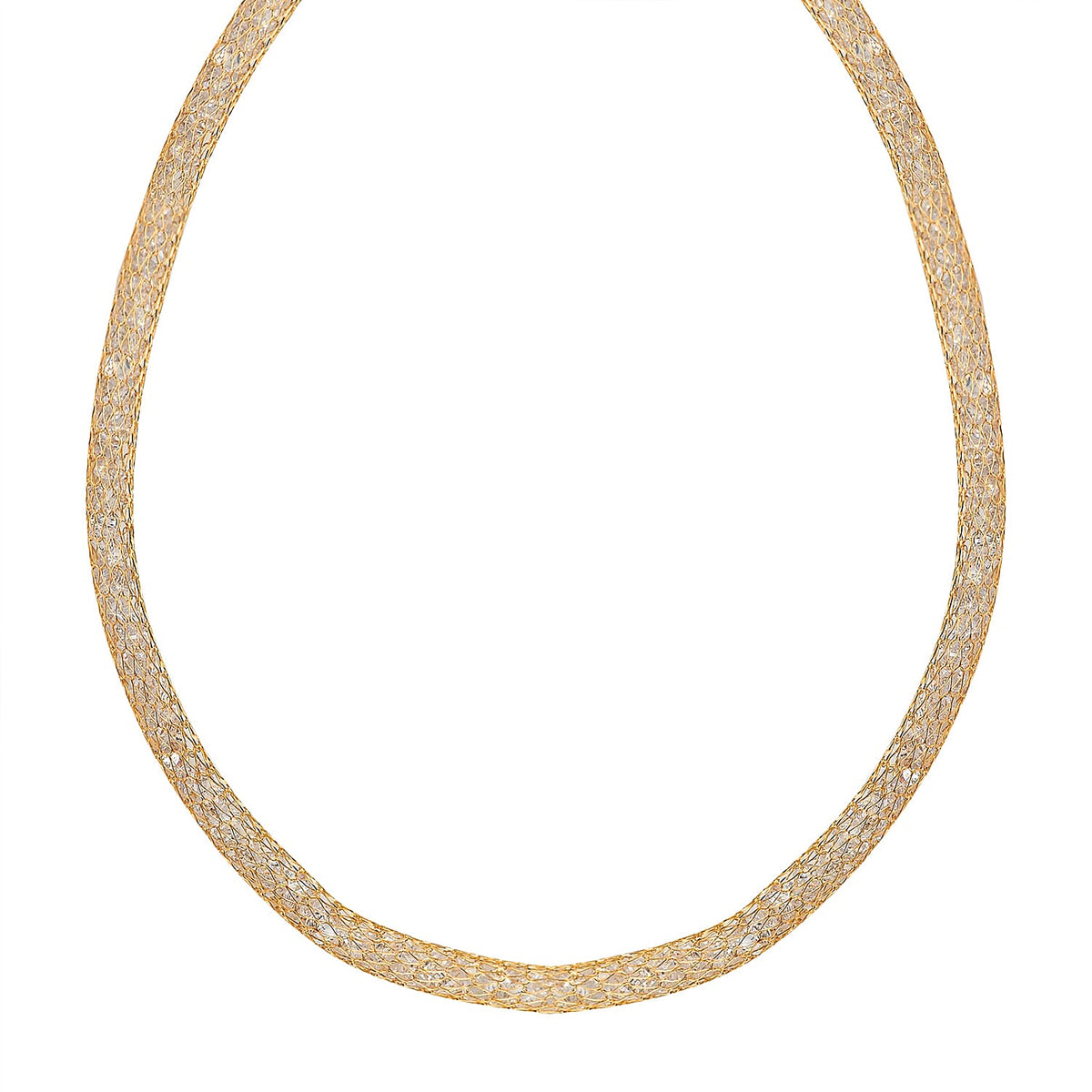 Close Out Deal  - 9K Yellow Gold Cubic Zirconia Crochet Necklace (Size - 20) 7678907 0