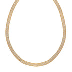 Close Out Deal  - 9K Yellow Gold Cubic Zirconia Crochet Necklace (Size - 20)