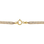 Close Out Deal  - 9K Yellow Gold Cubic Zirconia Crochet Necklace (Size - 20)