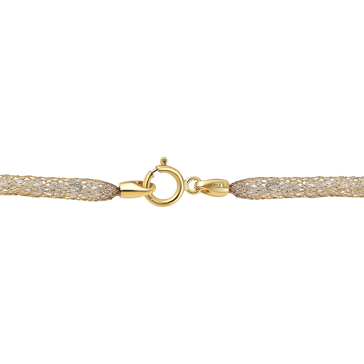 Close Out Deal  - 9K Yellow Gold Cubic Zirconia Crochet Necklace (Size - 20) 7678907 3