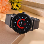 Watch Plus Smart Watch With Black Literal Dial and Black Silicone Strap
