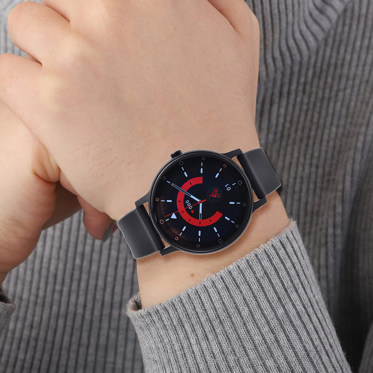 Watch Plus Smart Watch - Multi Face, with Steps, Sleep, Heart Rate, Blood, Spo2. Black Literal Dial and Black Silicone Strap 7678911 2