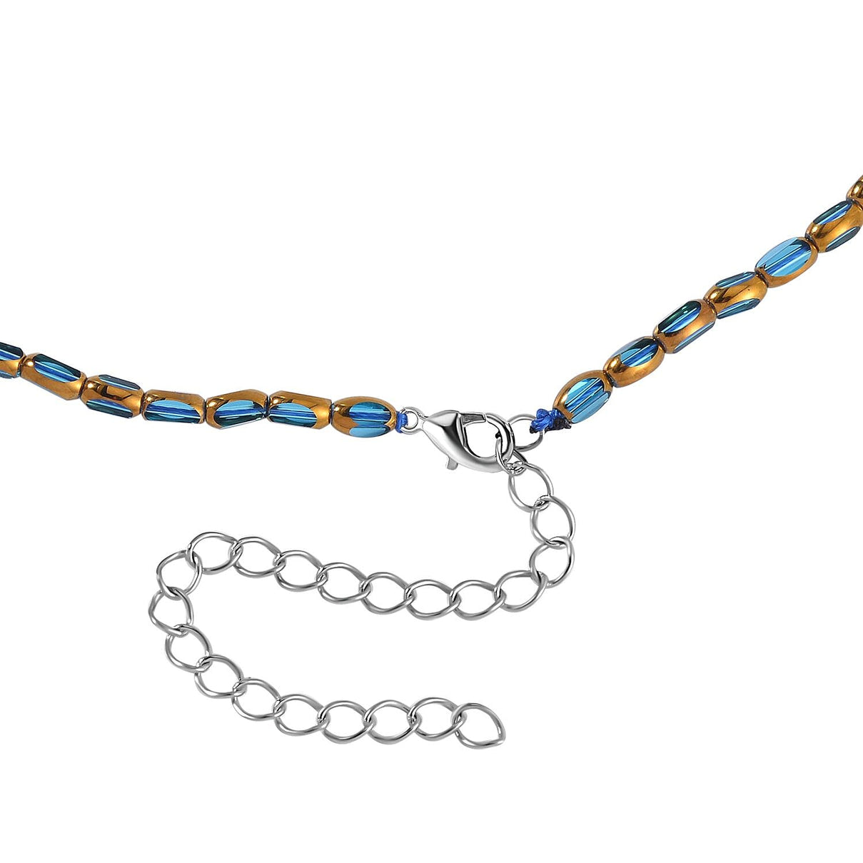 Light Blue Austrian Crystal Necklace (Size - 20) in Two Tone (Silver &amp; Gold) 7678963 3