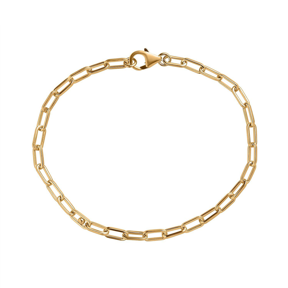 18K Vermeil Yellow Gold Sterling Silver Paperclip Necklace (Size - 20),  Silver Wt. 6.25 Gms 7681134 0
