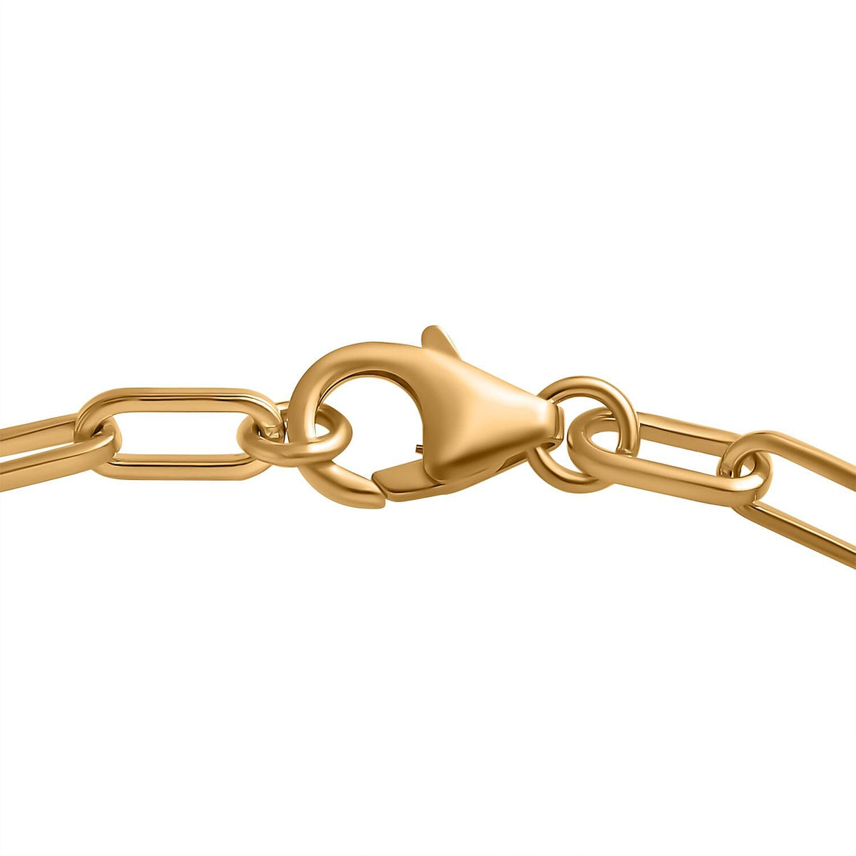 18K Vermeil Yellow Gold Sterling Silver Paperclip Necklace (Size - 20),  Silver Wt. 6.25 Gms 7681134 4