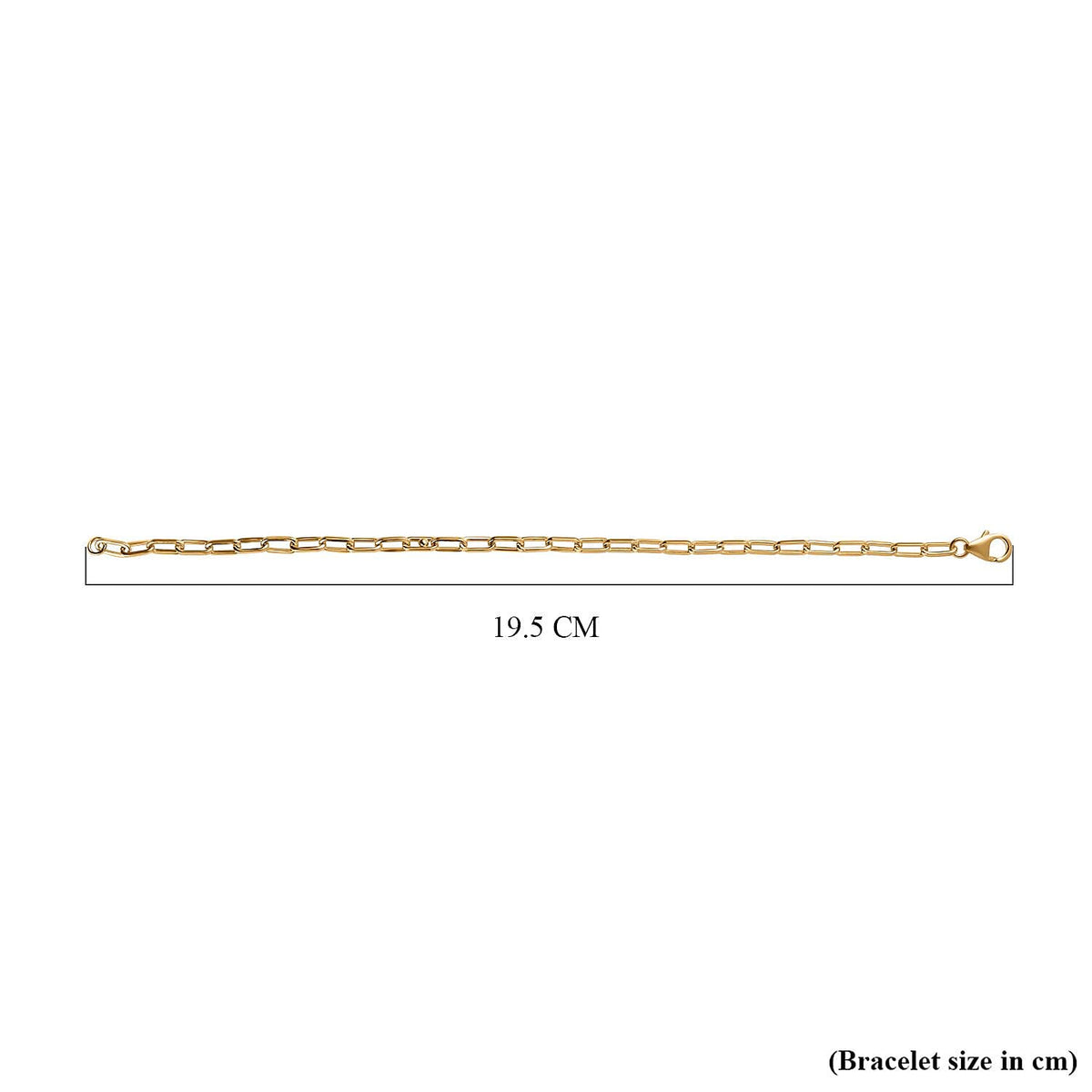 18K Vermeil Yellow Gold Sterling Silver Paperclip Necklace (Size - 20),  Silver Wt. 6.25 Gms 7681134 5