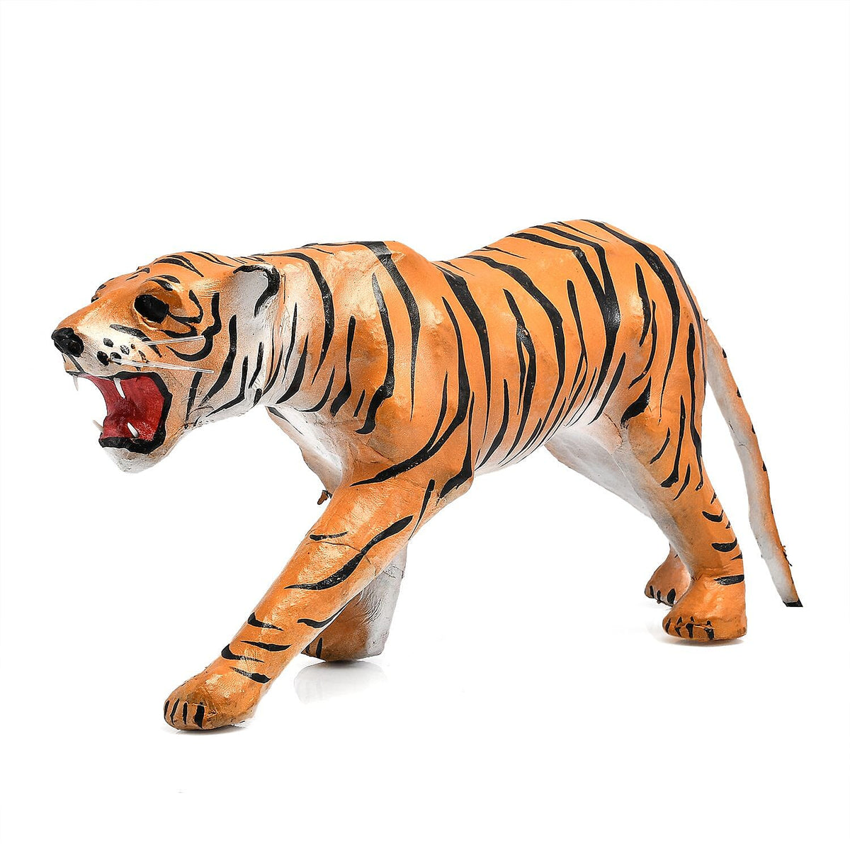 Handcrafted Pure Leather Tiger Figurine (Size 35x18x7 cm) - Brown 7685188 0