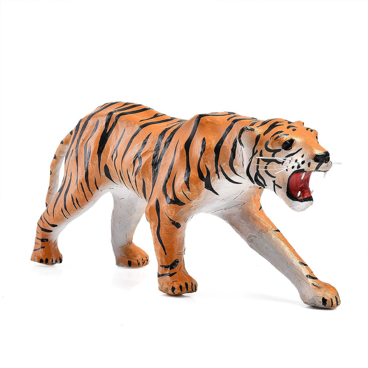 Handcrafted Pure Leather Tiger Figurine (Size 35x18x7 cm) - Brown 7685188 6