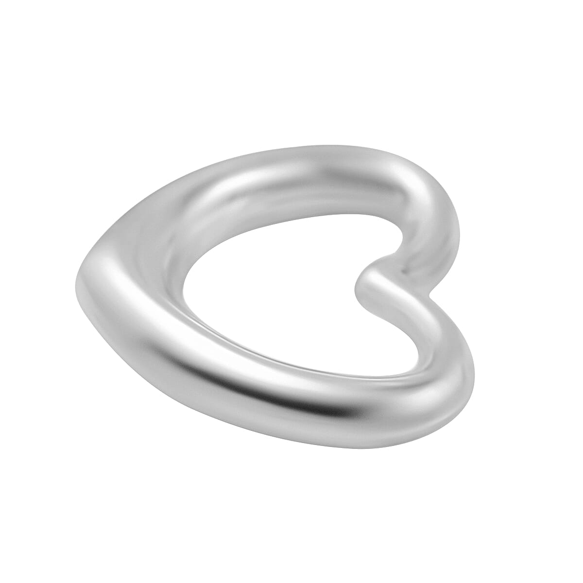 Italian Vicenza Show Close Out - Sterling Silver Tilted Floating Heart Pendant 7686865 2