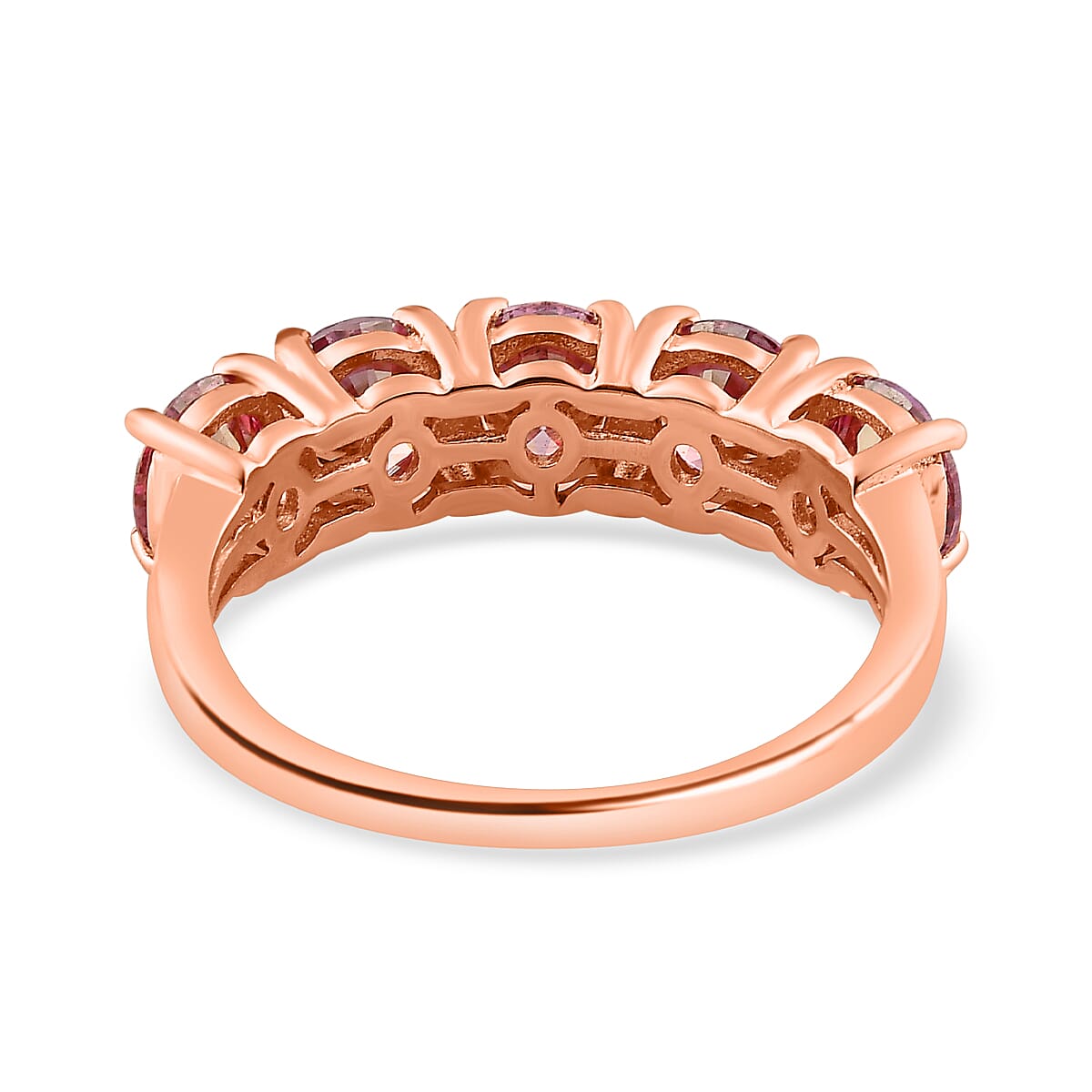 Pink Moissanite Half Eternity Ring in Vermeil RG Plated Sterling Silver 2.17 Ct. 7687111 4