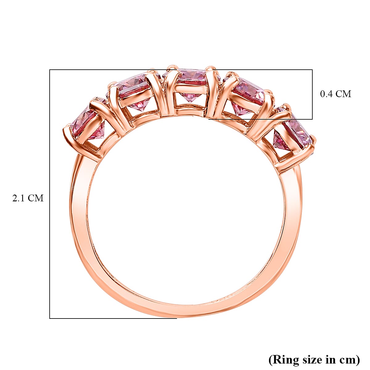 Pink Moissanite Half Eternity Ring in Vermeil RG Plated Sterling Silver 2.17 Ct. 7687111 5