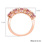 Pink Moissanite Half Eternity 5 Stone Ring in 18K Vermeil RG Plated Sterling Silver 2.17 Ct.