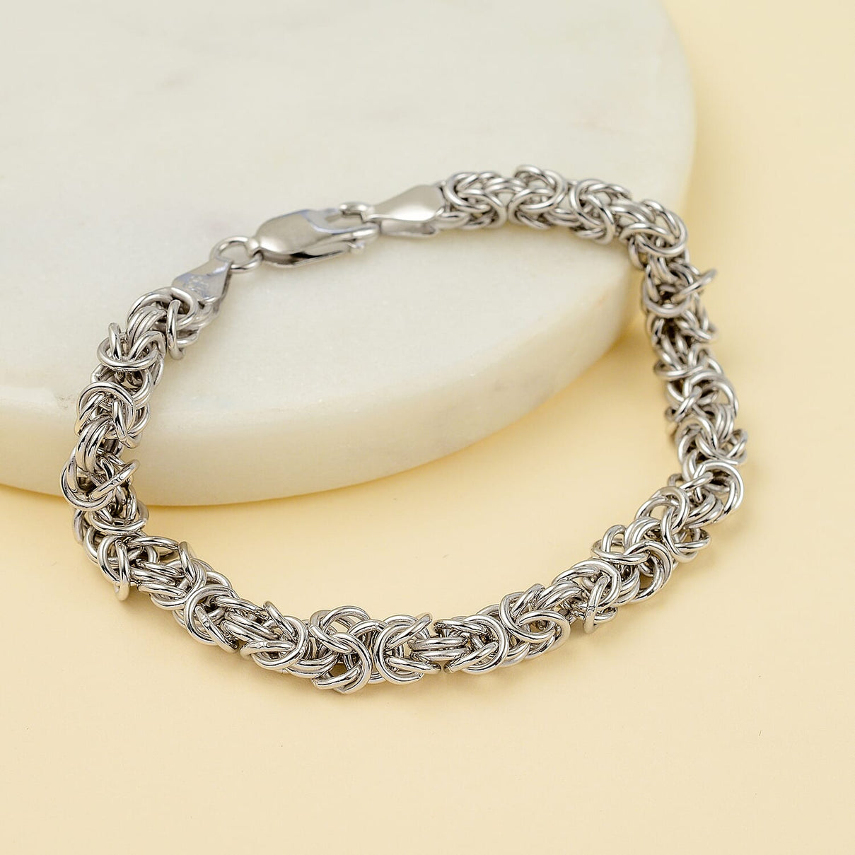 Live TV presentation Offer - Vicenza Closeout Sterling Silver Byzantine Bracelet (Size-7.5), Silver Wt 17.05 GM 7687171 1