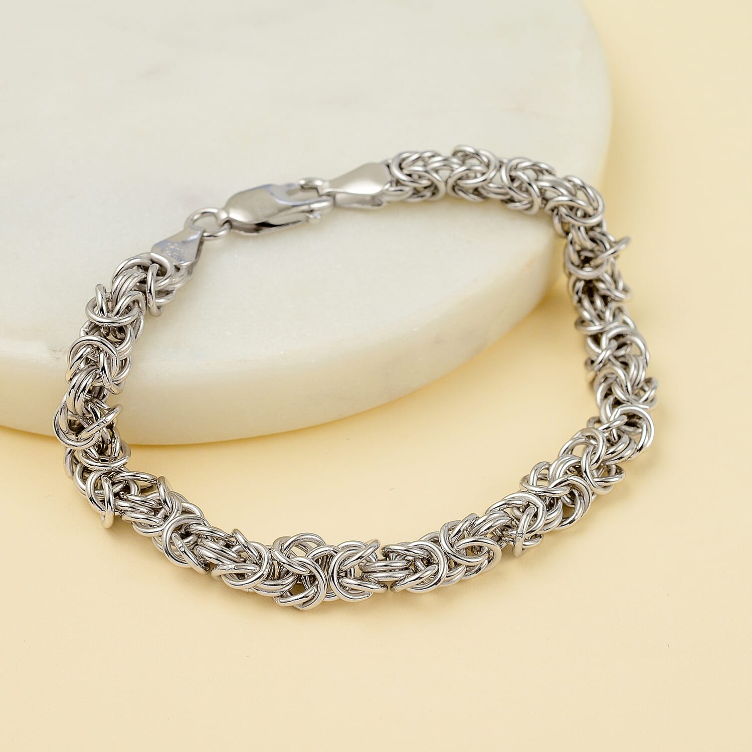 Live TV presentation Offer - Vicenza Closeout Sterling Silver Byzantine Bracelet (Size-7.5), Silver Wt 17.05 GM 7687171 1