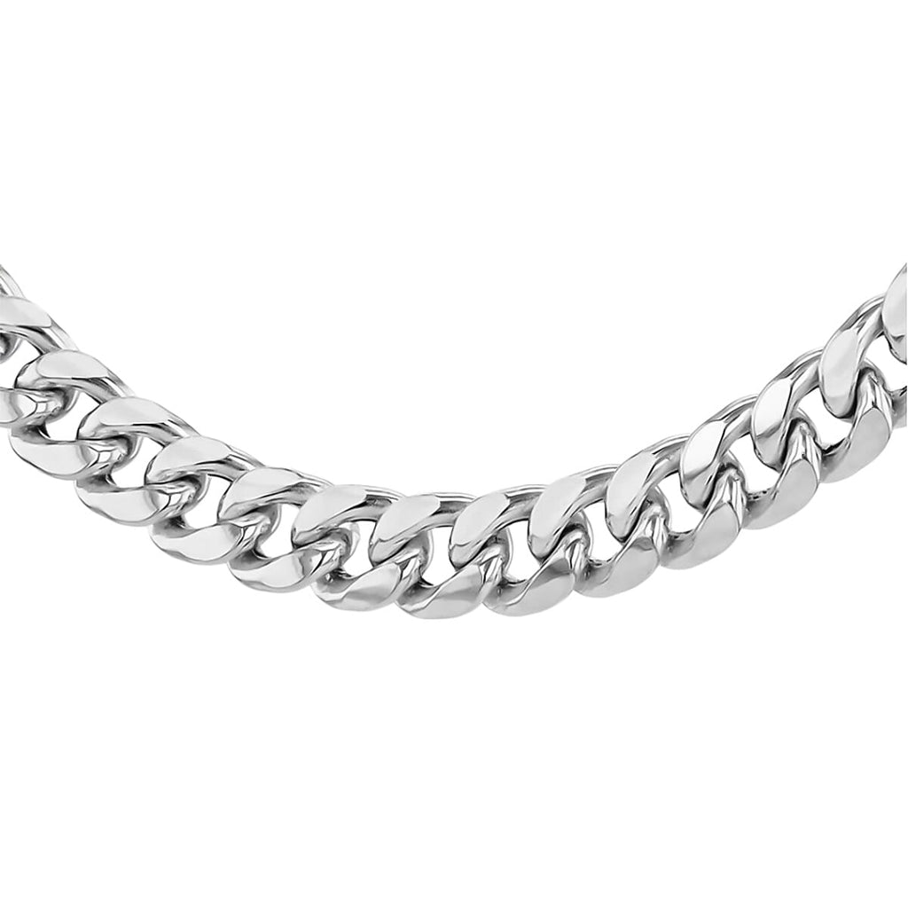 Italian Made Sterling Silver Cuban Link SOLID Curb Necklace (Size - 20) Silver Wt 57.00 Gms. (1.8 Troy Ounce)