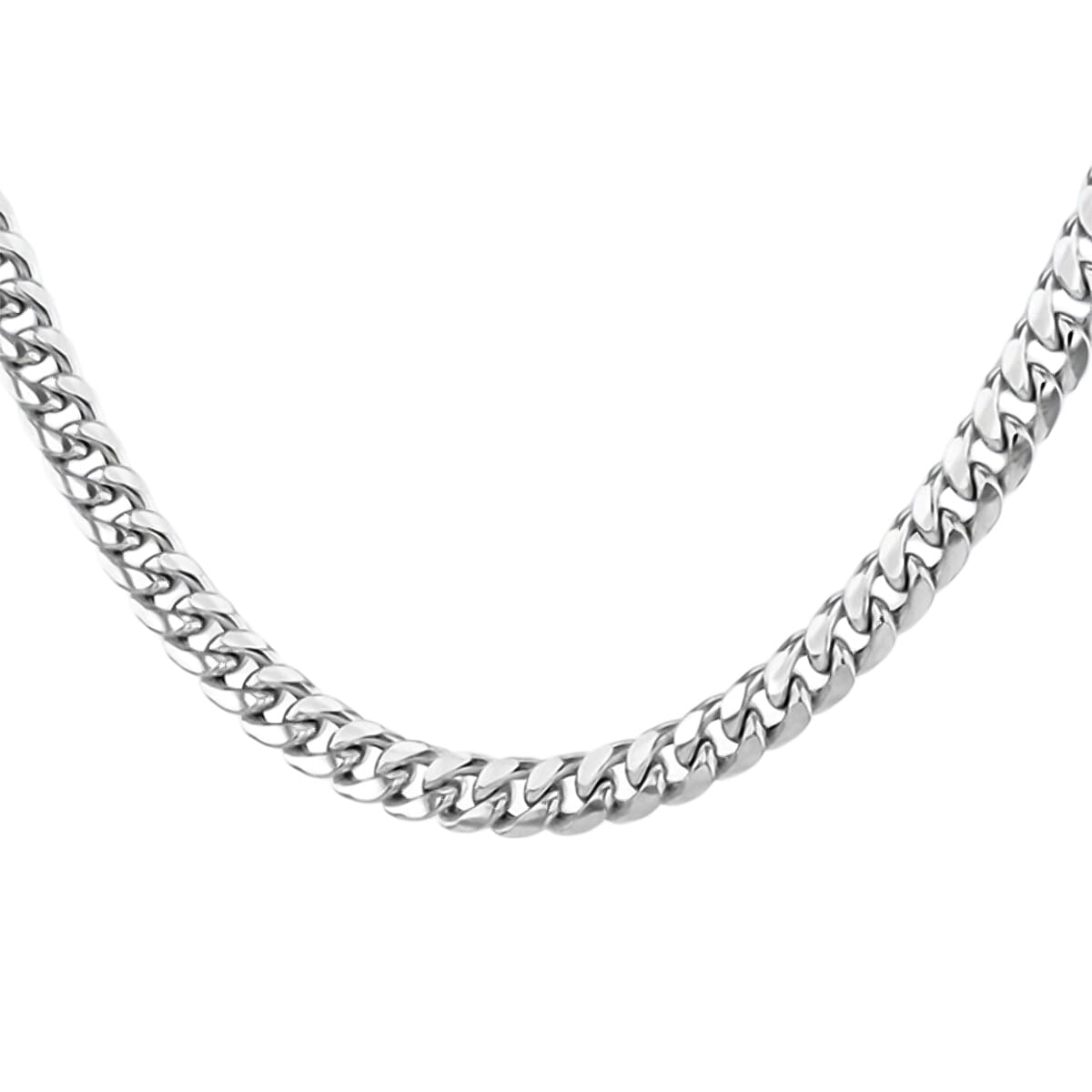 Italian Made Sterling Silver Cuban Link SOLID Curb Necklace (Size - 20) Silver Wt 57.00 Gms. (1.8 Troy Ounce) 7687214 1