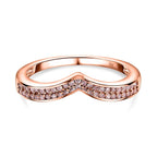 Valentine Day Special 9K Rose Gold Certified Pink Diamond Wishbone Ring 0.25 Ct