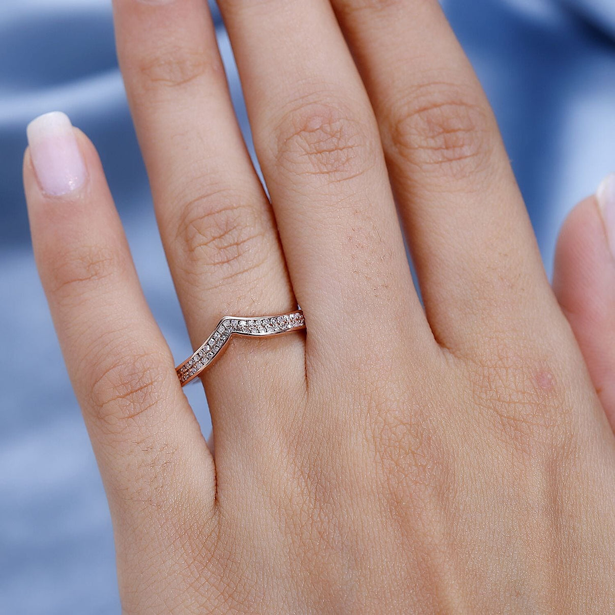 Valentine Day Special 9K Rose Gold Certified Pink Diamond Wishbone Ring 0.25 Ct 7688271 2