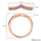 Valentine Day Special 9K Rose Gold Certified Pink Diamond Wishbone Ring 0.25 Ct