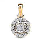 18K Gold Vermeil Sterling Silver Natural Diamond Cluster Pendant