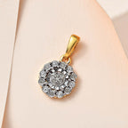 18K Gold Vermeil Sterling Silver Natural Diamond Cluster Pendant