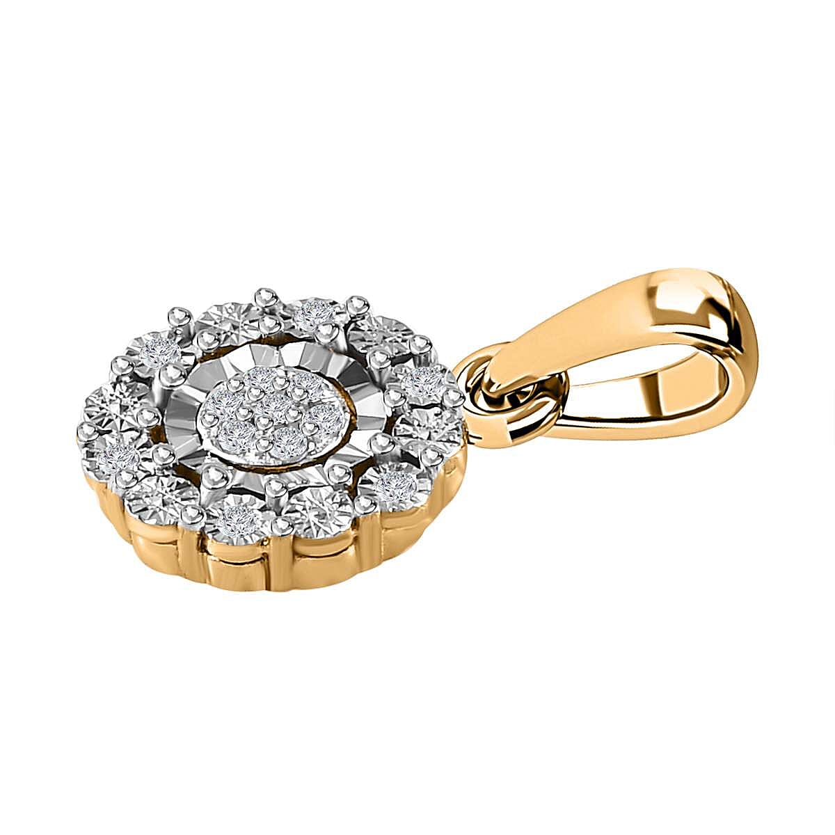 White Diamond Fancy Pendant in 18K Vermeil Yellow Gold Plated Sterling Silver 0.07 ct  0.073  Ct. 7688796 4