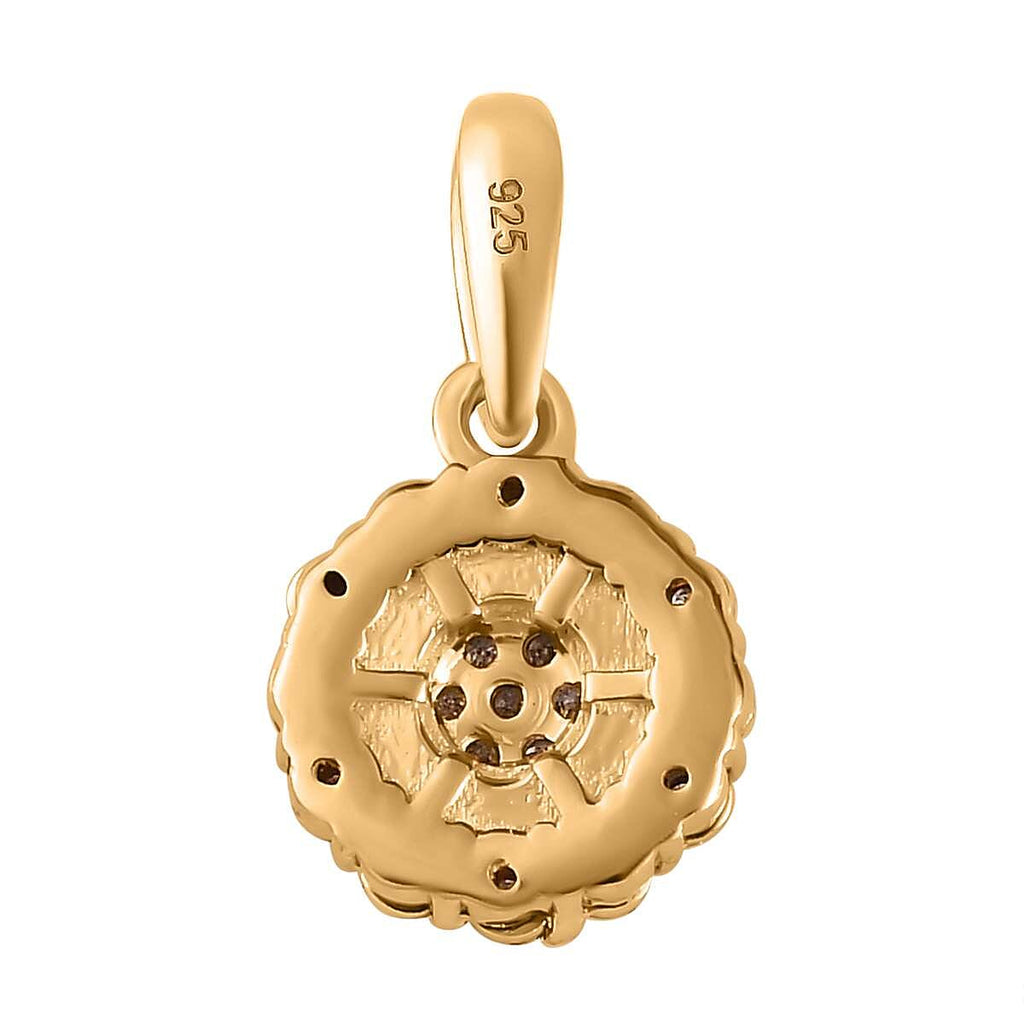 18K Gold Vermeil Sterling Silver Natural Diamond Cluster Pendant