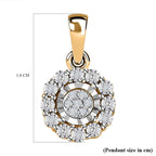18K Gold Vermeil Sterling Silver Natural Diamond Cluster Pendant