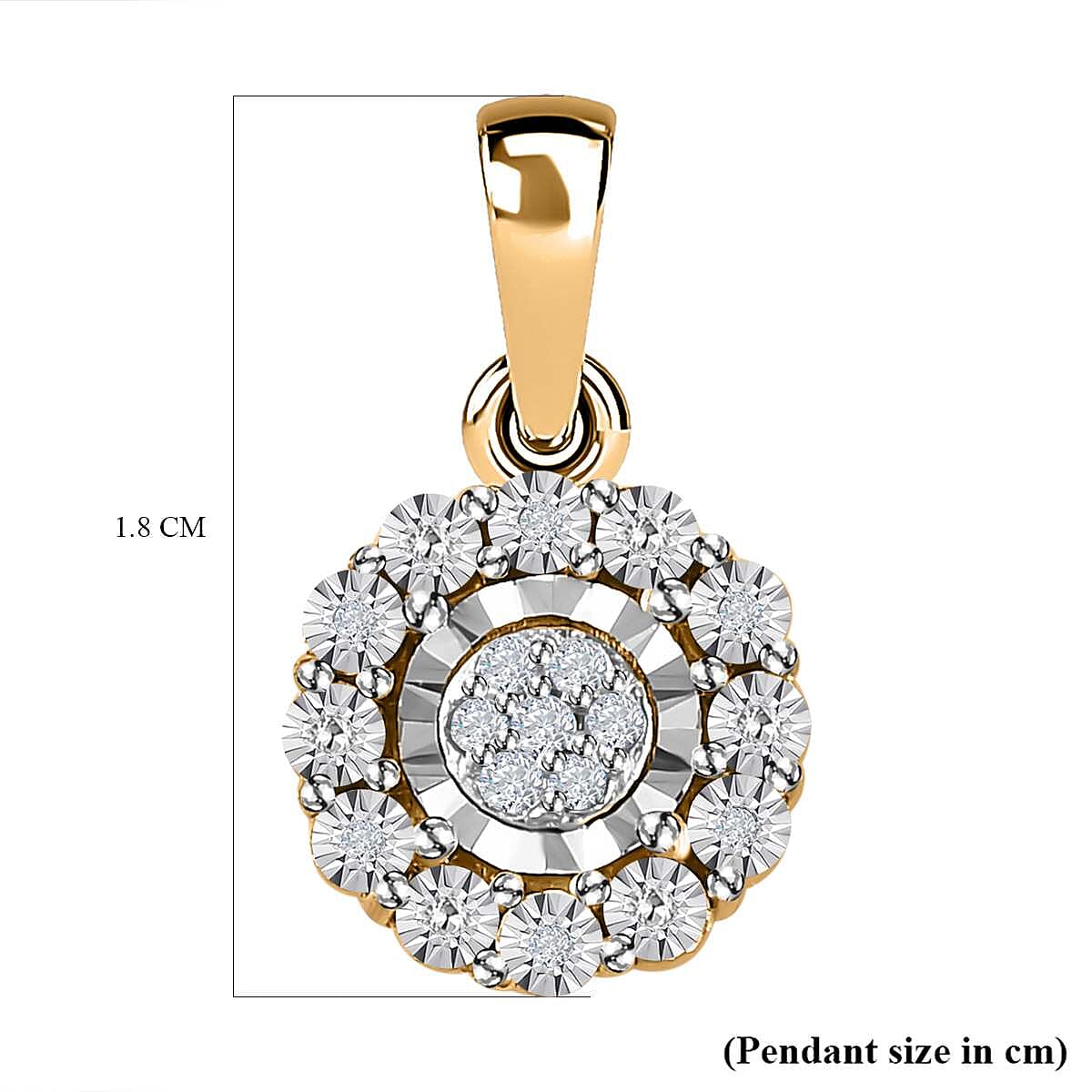 White Diamond Fancy Pendant in 18K Vermeil Yellow Gold Plated Sterling Silver 0.07 ct  0.073  Ct. 7688796 6