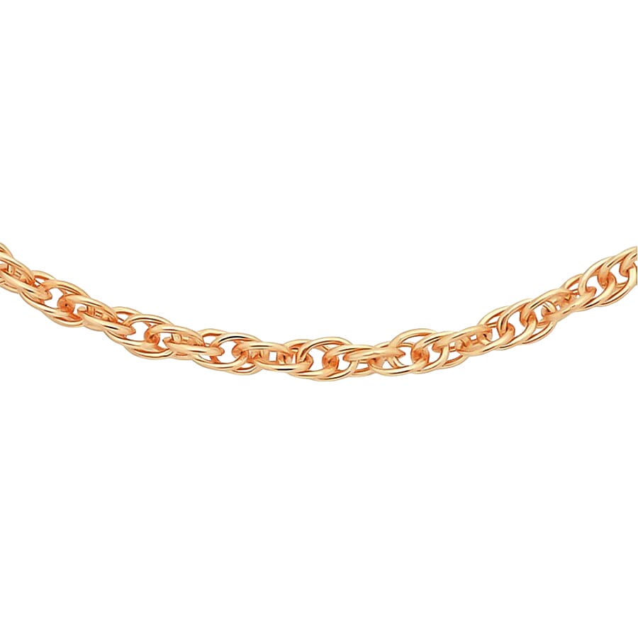 9K Rose Gold Prince of Wales Chain with Spring Ring Clasp (Size - 20) 7688982 0