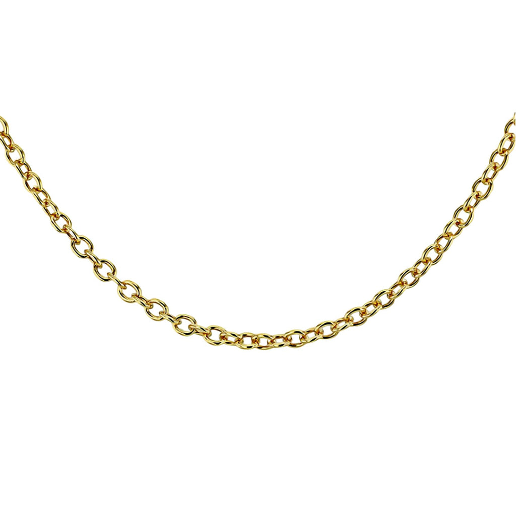 Yellow Gold Plated Sterling Silver Rolo Chain (Size - 18)