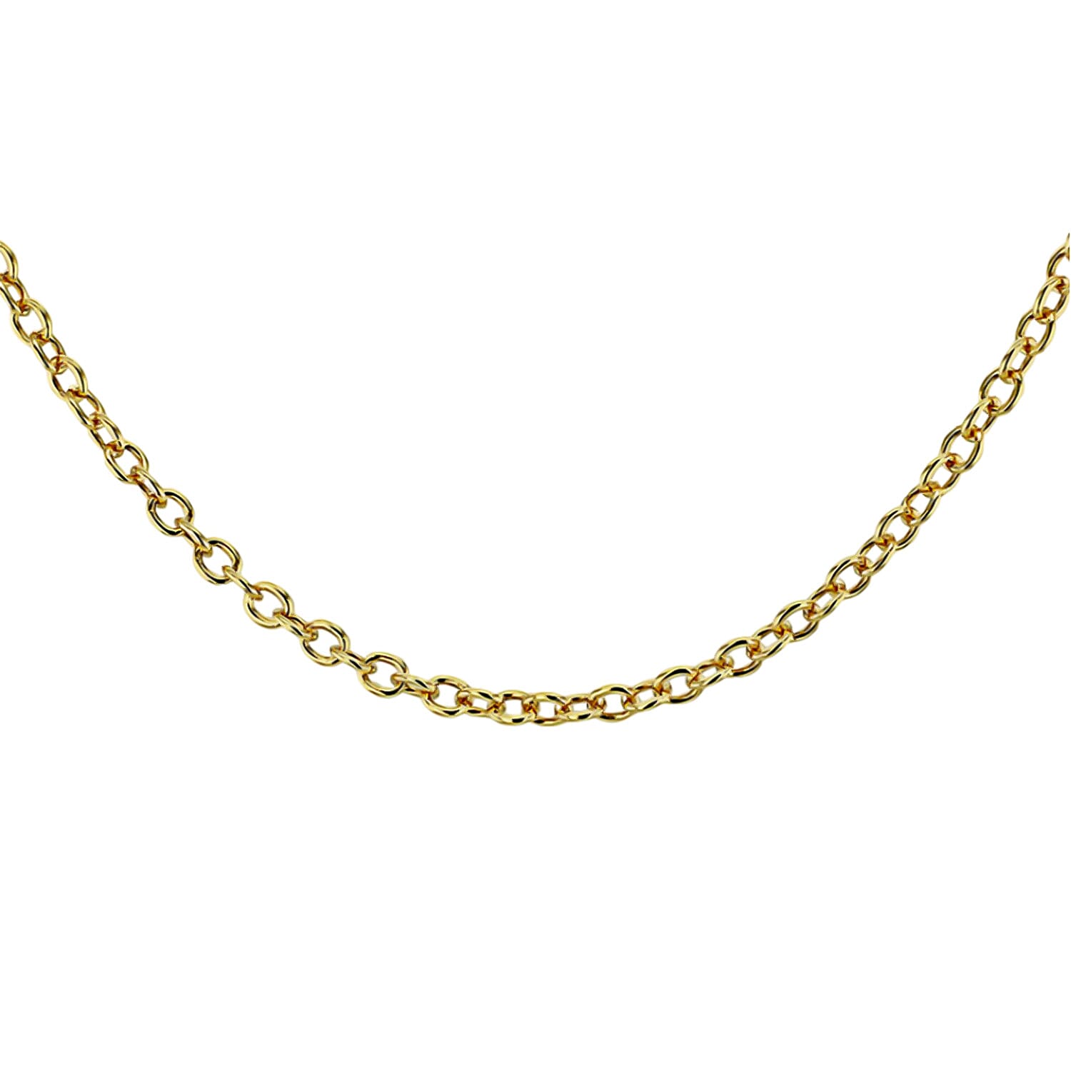 Yellow Gold Plated Sterling Silver Rolo Chain (Size - 18) 7689686 0