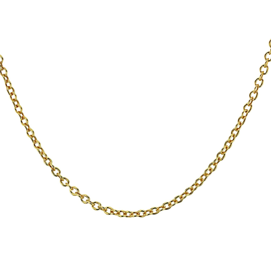 Yellow Gold Plated Sterling Silver Rolo Chain (Size - 18)