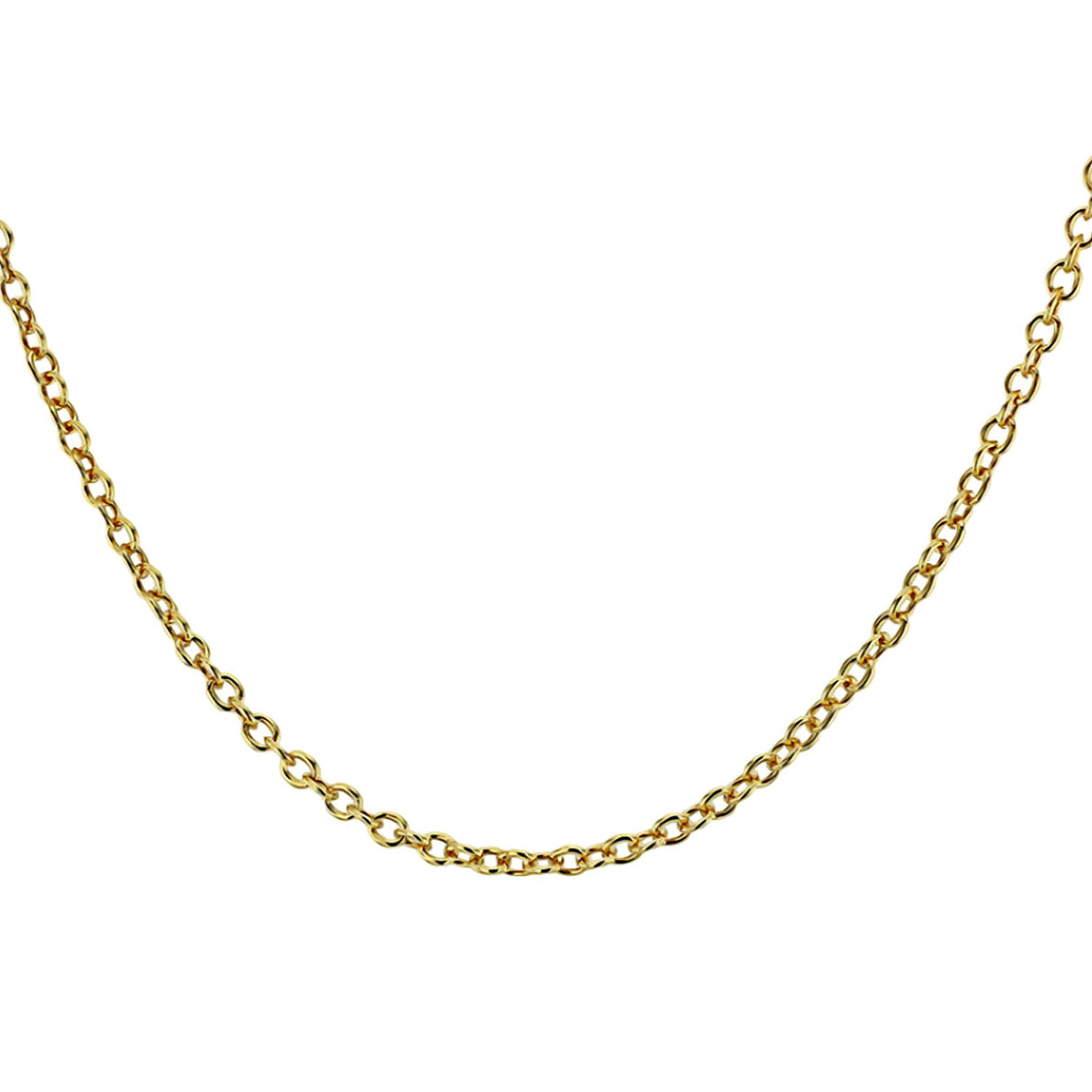 Yellow Gold Plated Sterling Silver Rolo Chain (Size - 18) 7689686 1