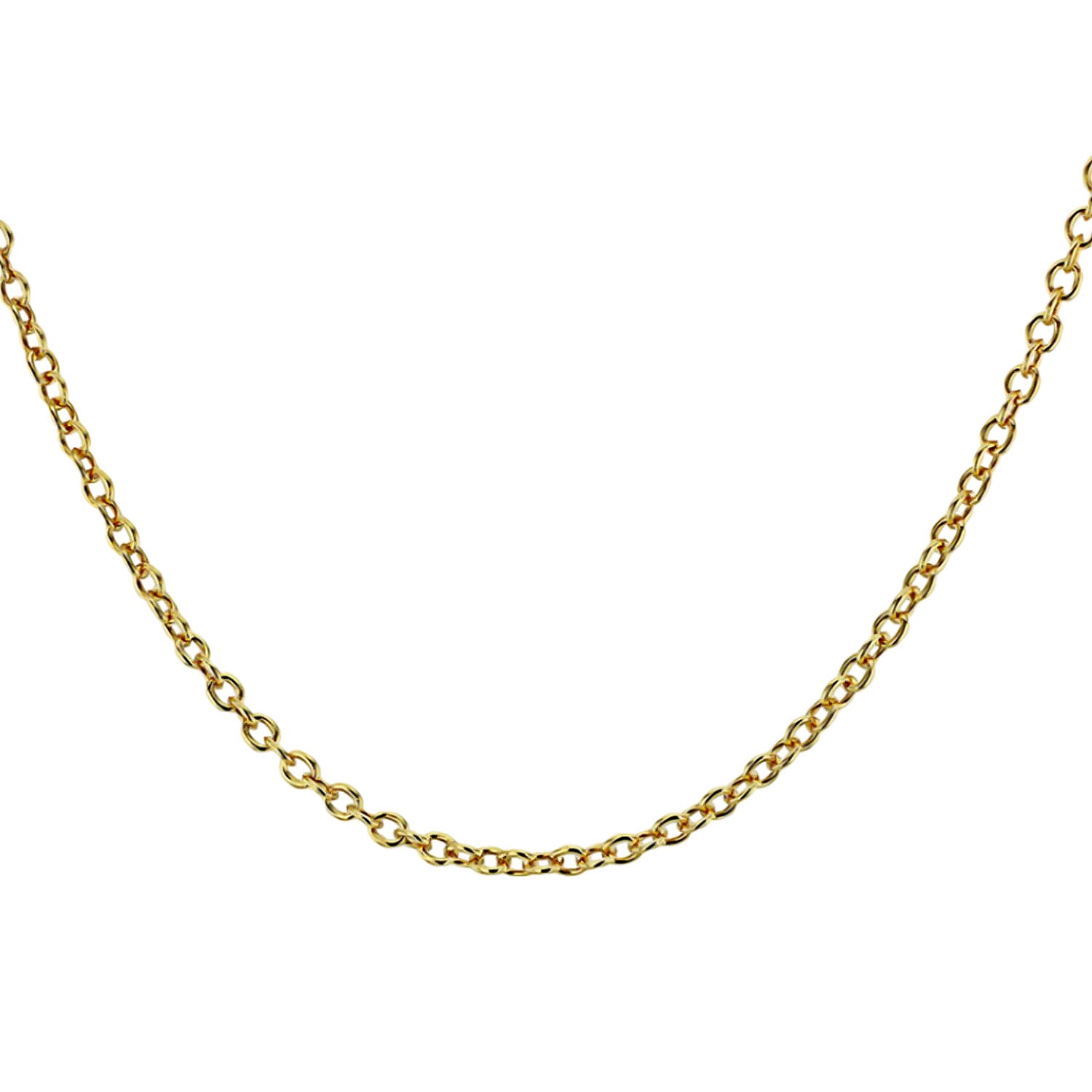 Yellow Gold Plated Sterling Silver Rolo Chain (Size - 18) 7689686 1