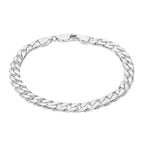 Sterling Silver Diamond Cut Curb Bracelet (Size - 7), Silver Wt. 11.6 Gms